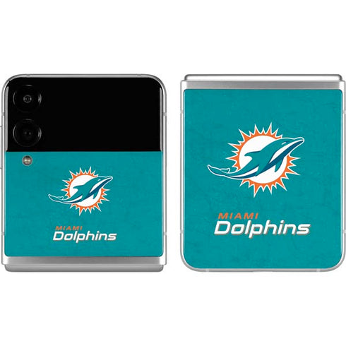 NFL Miami Dolphins Distressed- Aqua Galaxy Z Flip4 5G Skin